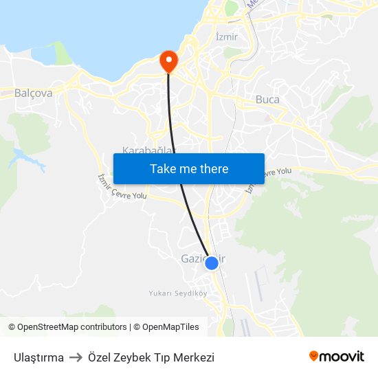 Ulaştırma to Özel Zeybek Tıp Merkezi map