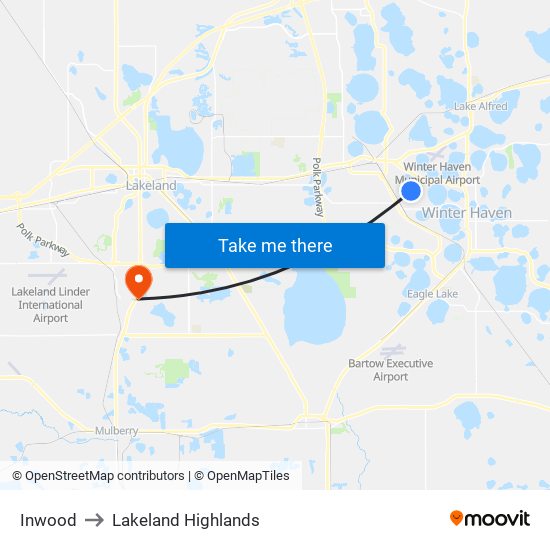 Inwood to Lakeland Highlands map