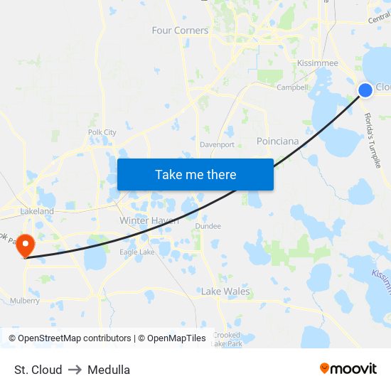 St. Cloud to Medulla map