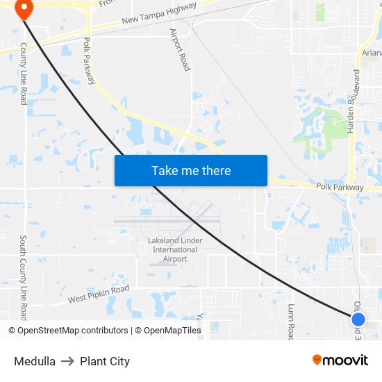 Medulla to Plant City map