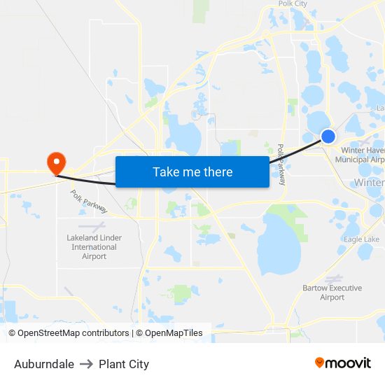 Auburndale to Plant City map