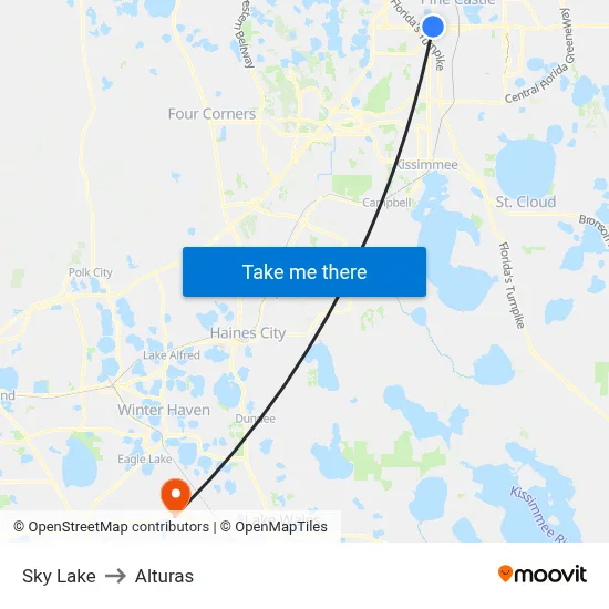 Sky Lake to Alturas map