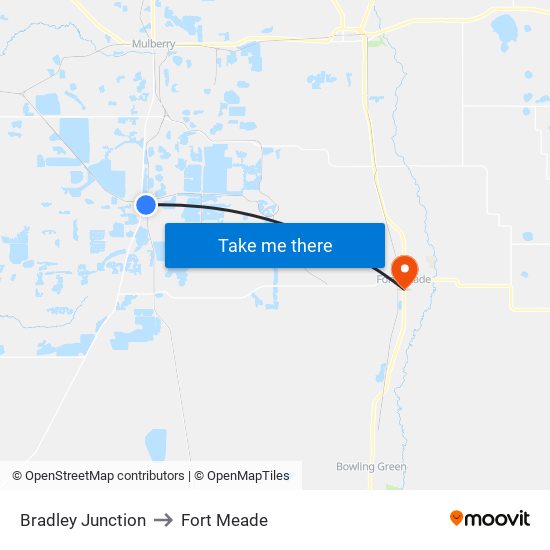 Bradley Junction to Fort Meade map