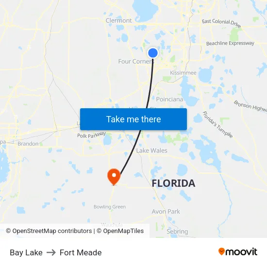 Bay Lake to Fort Meade map