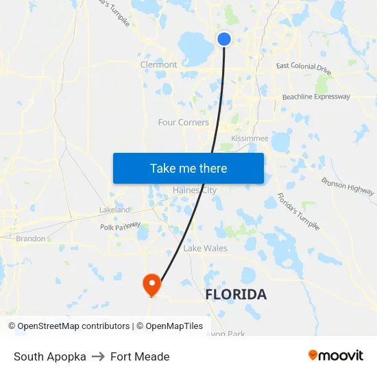 South Apopka to Fort Meade map