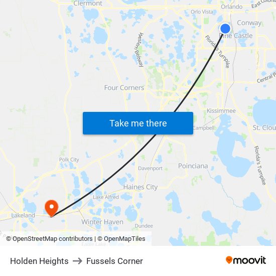 Holden Heights to Fussels Corner map