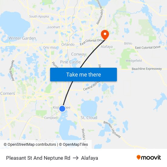 Pleasant  St And Neptune  Rd to Alafaya map