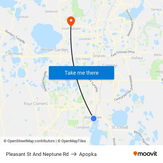 Pleasant  St And Neptune  Rd to Apopka map