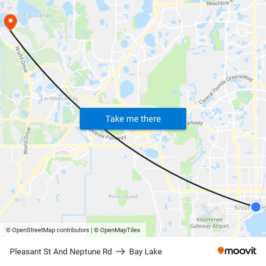 Pleasant  St And Neptune  Rd to Bay Lake map