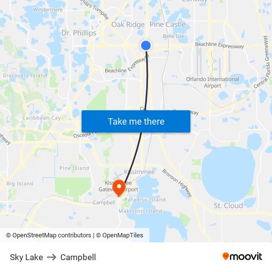 Sky Lake to Campbell map