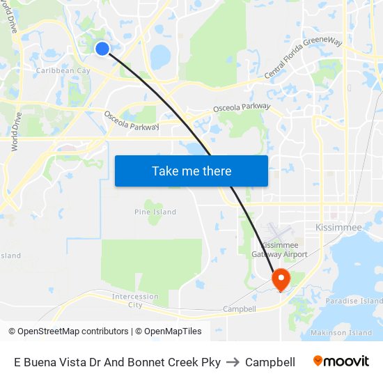 E Buena Vista Dr And Bonnet Creek Pky to Campbell map