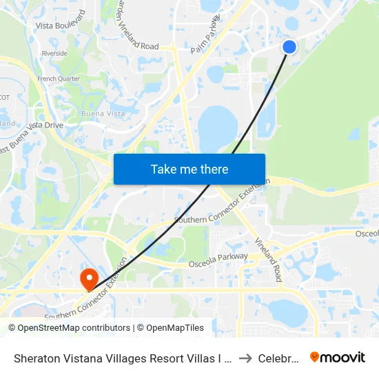 Sheraton Vistana Villages Resort Villas I Drive Orlando to Celebration map
