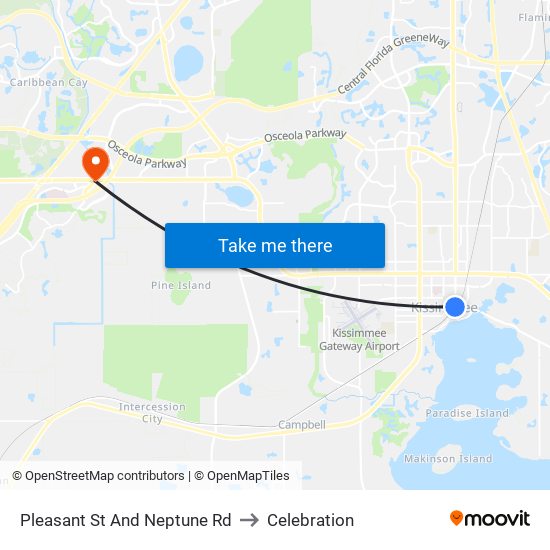 Pleasant  St And Neptune  Rd to Celebration map