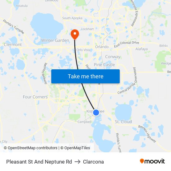 Pleasant  St And Neptune  Rd to Clarcona map