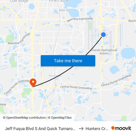 Jeff Fuqua Blvd S And Quick Turnaround Rd to Hunters Creek map