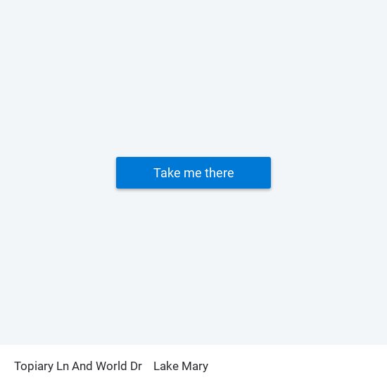 Topiary Ln And World Dr to Lake Mary map