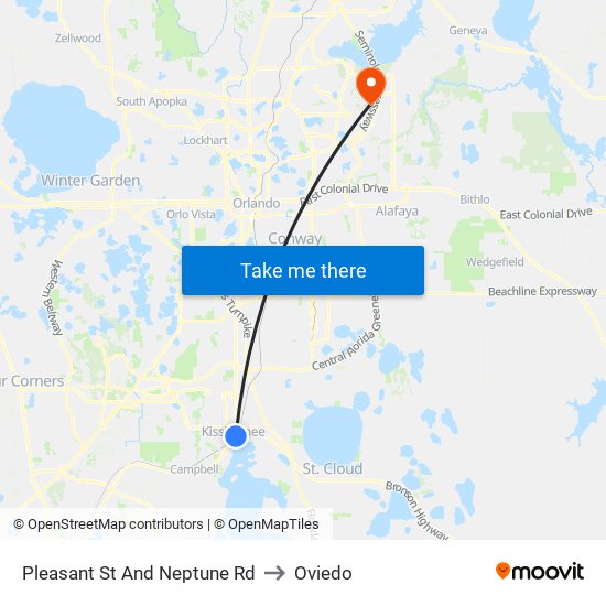 Pleasant  St And Neptune  Rd to Oviedo map