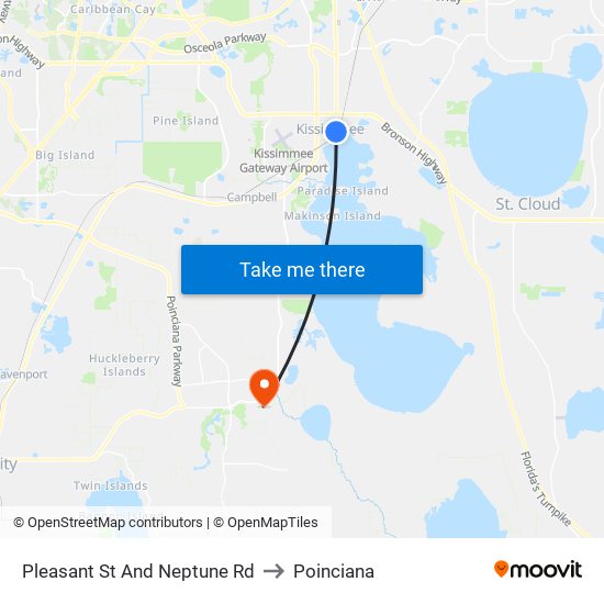 Pleasant  St And Neptune  Rd to Poinciana map