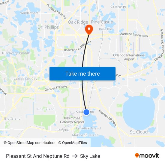 Pleasant  St And Neptune  Rd to Sky Lake map