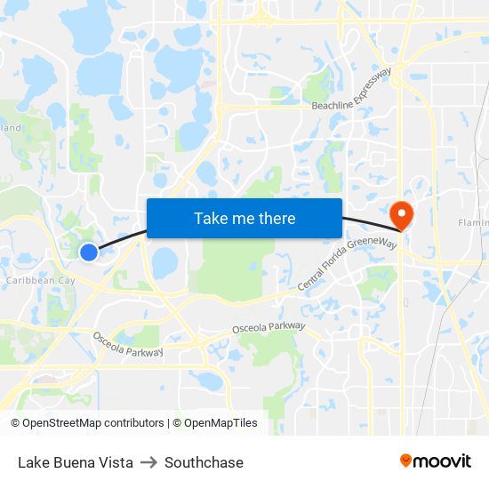 Lake Buena Vista to Southchase map