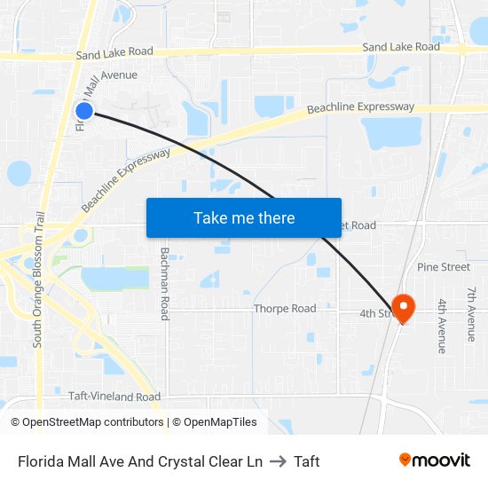 Florida Mall Ave And Crystal Clear Ln to Taft map