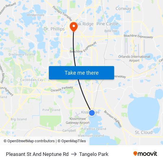 Pleasant  St And Neptune  Rd to Tangelo Park map