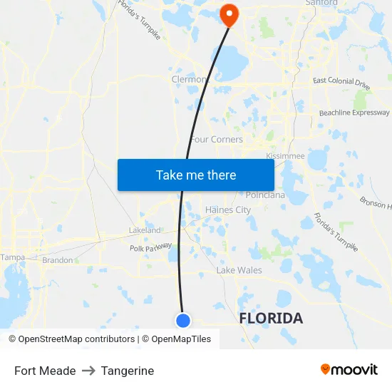 Fort Meade to Tangerine map