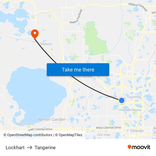 Lockhart to Tangerine map