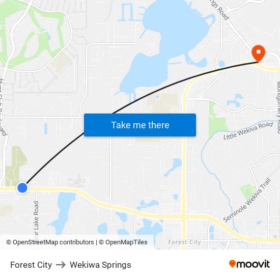 Forest City to Wekiwa Springs map