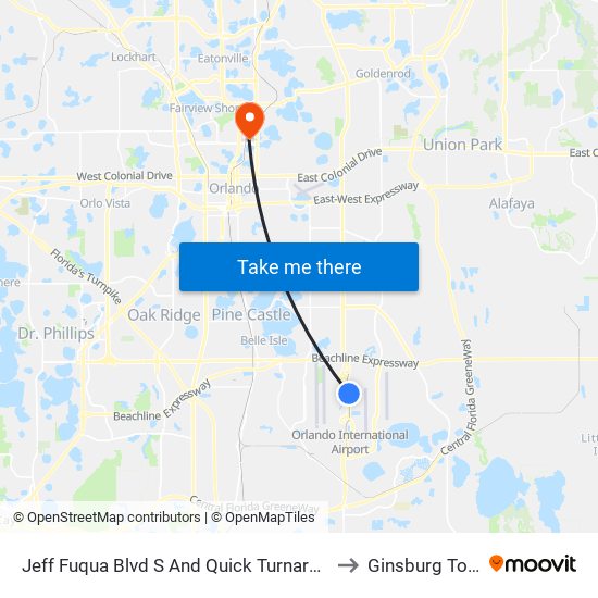 Jeff Fuqua Blvd S And Quick Turnaround Rd to Ginsburg Tower map