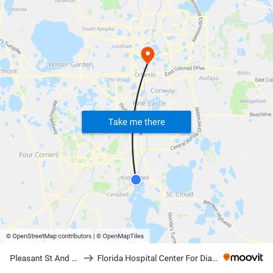 Pleasant  St And Neptune  Rd to Florida Hospital Center For Diagnostic Pathology map