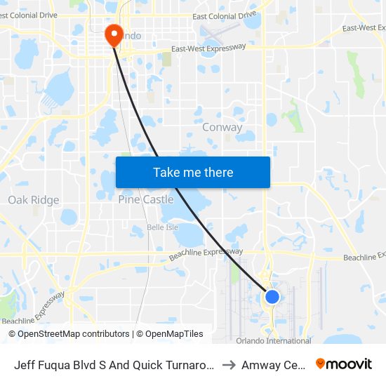 Jeff Fuqua Blvd S And Quick Turnaround Rd to Amway Center map