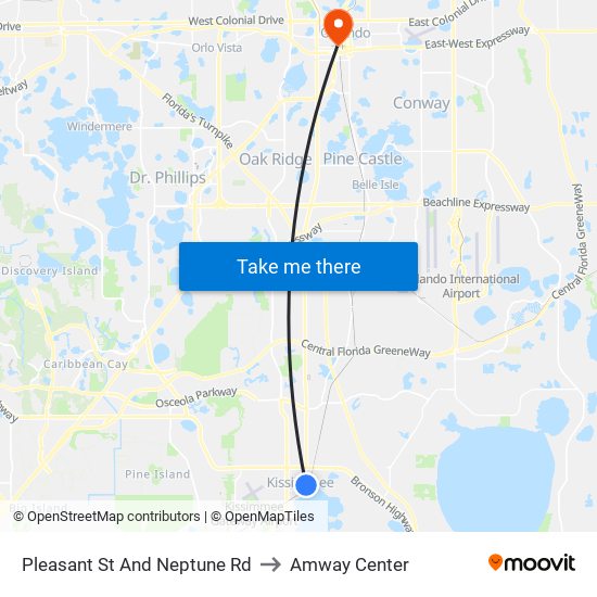 Pleasant  St And Neptune  Rd to Amway Center map