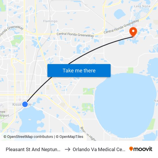 Pleasant  St And Neptune  Rd to Orlando Va Medical Center map