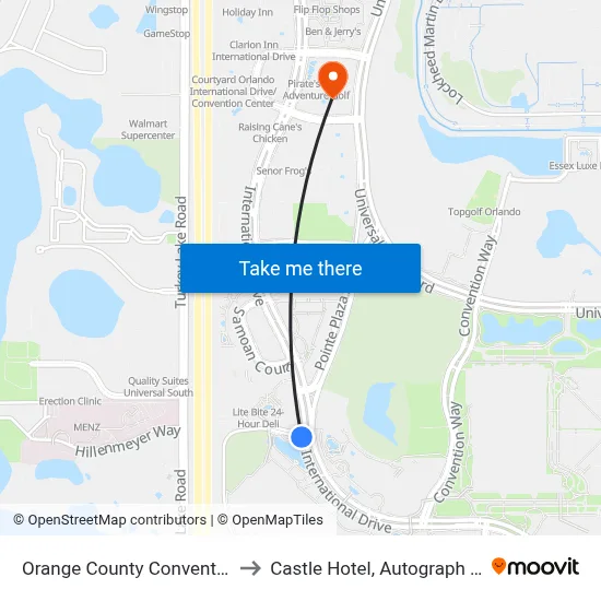 Orange County Convention Center to Castle Hotel, Autograph Collection map