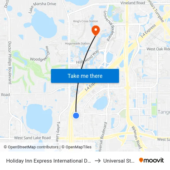 Holiday Inn Express International Drive an IHG Hotel Orlando to Universal Studios Store map