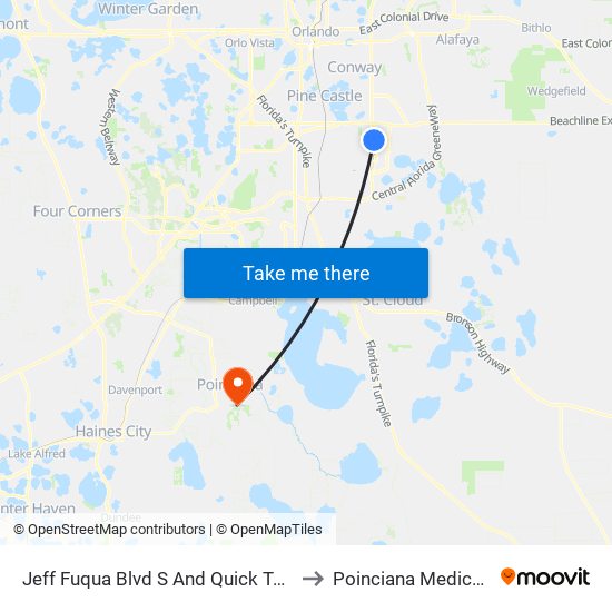 Jeff Fuqua Blvd S And Quick Turnaround Rd to Poinciana Medical Center map