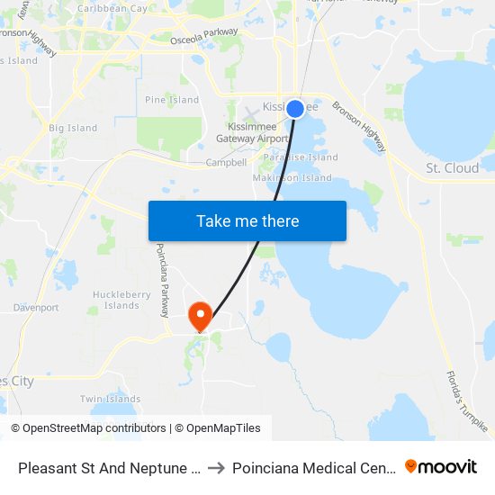 Pleasant  St And Neptune  Rd to Poinciana Medical Center map