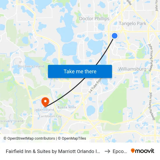 Fairfield Inn & Suites by Marriott Orlando International Drive/Convention Center to Epcot Center map