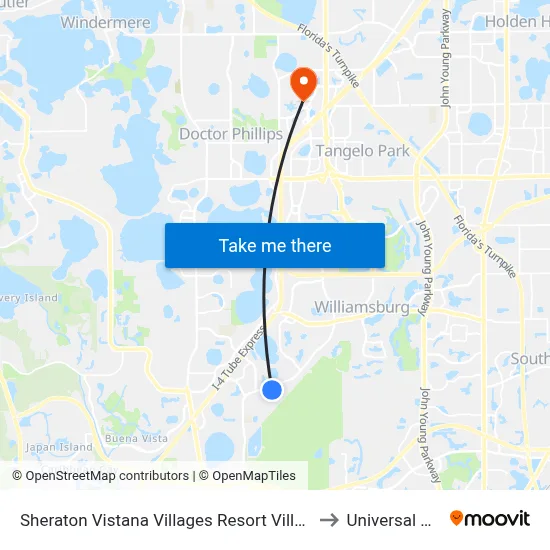 Sheraton Vistana Villages Resort Villas I Drive Orlando to Universal Orlando map