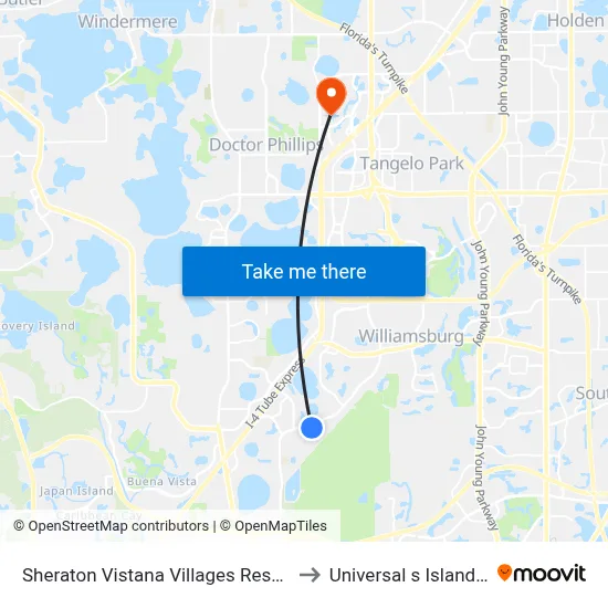 Sheraton Vistana Villages Resort Villas I Drive Orlando to Universal s Islands of Adventure map