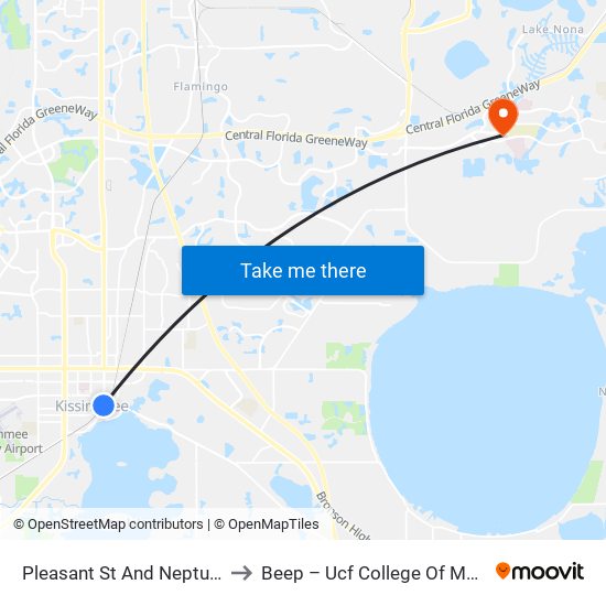 Pleasant  St And Neptune  Rd to Beep – Ucf College Of Medicine map