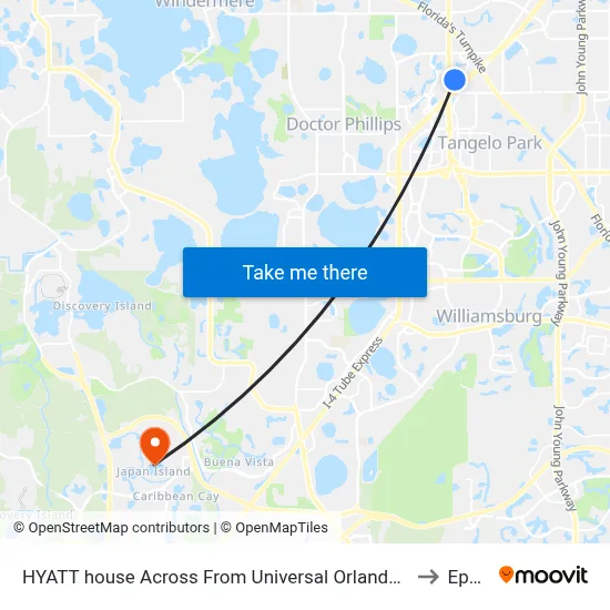 HYATT house Across From Universal Orlando Resort to Epcot map