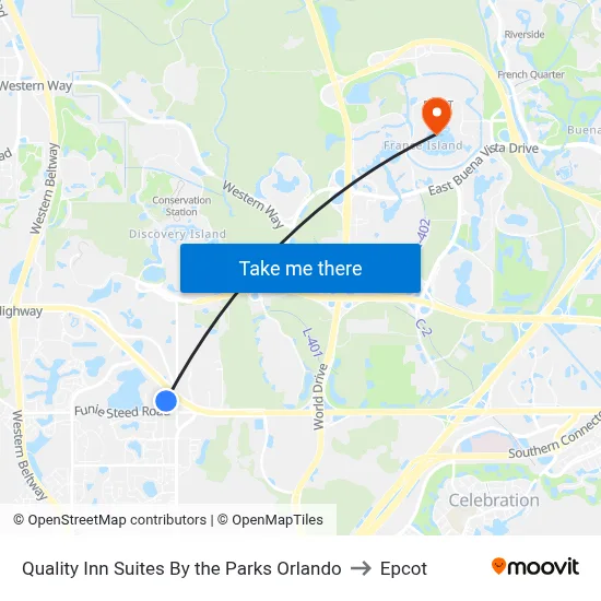 Quality Inn Suites By the Parks Orlando to Epcot map