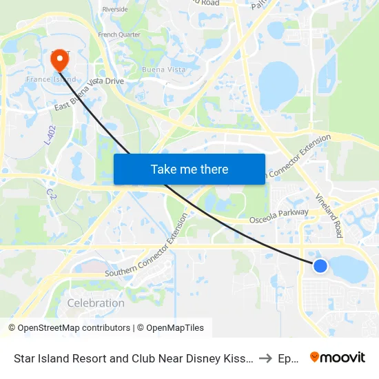 Star Island Resort and Club Near Disney Kissimmee to Epcot map