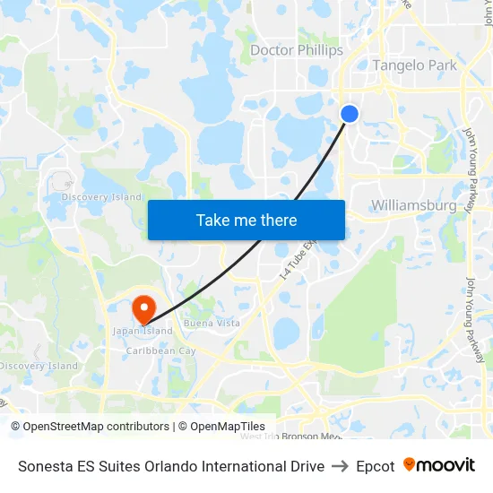 Sonesta ES Suites Orlando International Drive to Epcot map