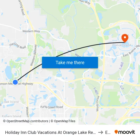 Holiday Inn Club Vacations At Orange Lake Resort an IHG Hotel Orlando to Epcot map