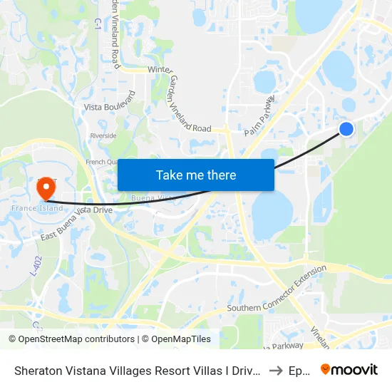 Sheraton Vistana Villages Resort Villas I Drive Orlando to Epcot map