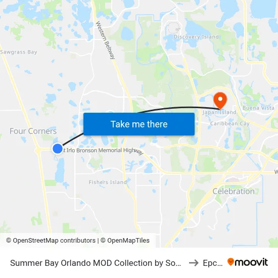 Summer Bay Orlando MOD Collection by Sonesta to Epcot map