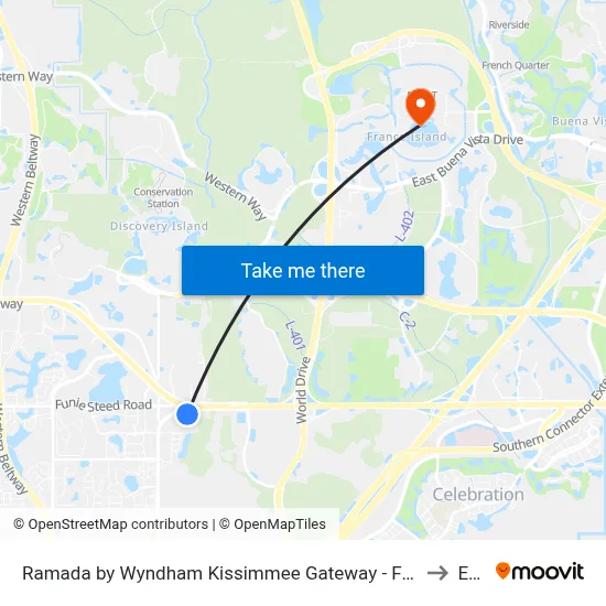 Ramada by Wyndham Kissimmee Gateway - Free Theme Park Shuttle, Orlando to Epcot map